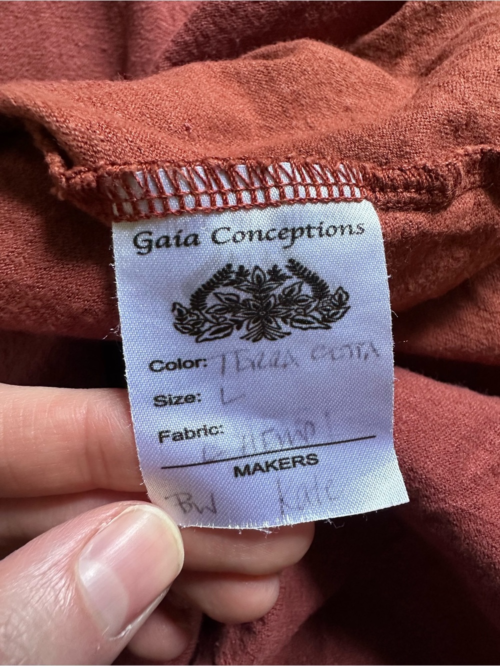 ~ Gaia Conceptions FLIP WRAP BABYDOLL BELOW KNEE DRESS Terracotta L~ - Picture 5 of 5